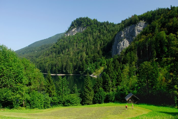 Lake and mountains in Salzkammergut, Austria