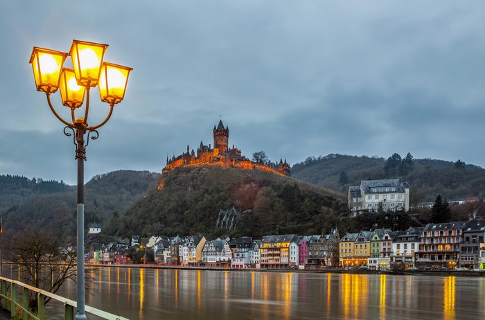 Cochem Castle and town on the Moselle River, Germany