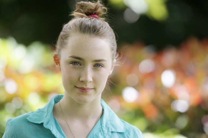 Saoirse Ronan with dark blonde hair