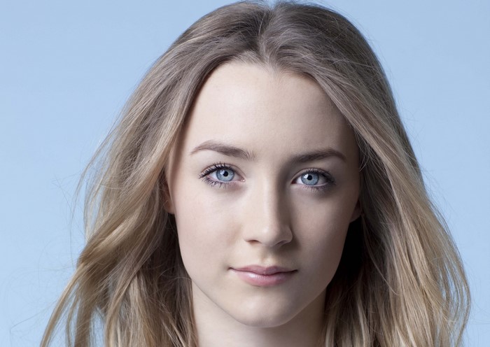 Saoirse Ronan with Dark Blonde Hair and Blue Eyes