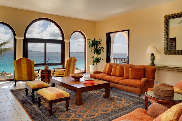 Living room with ocean view