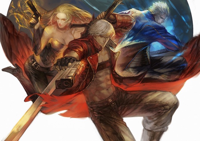 Dante and other warriors from Devil May Cry