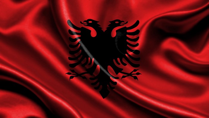 Albania National Flag with Black Double-Headed Eagle
