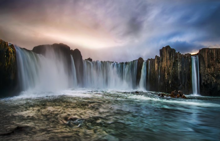 4K Waterfalls and River at Akureyri, Iceland
