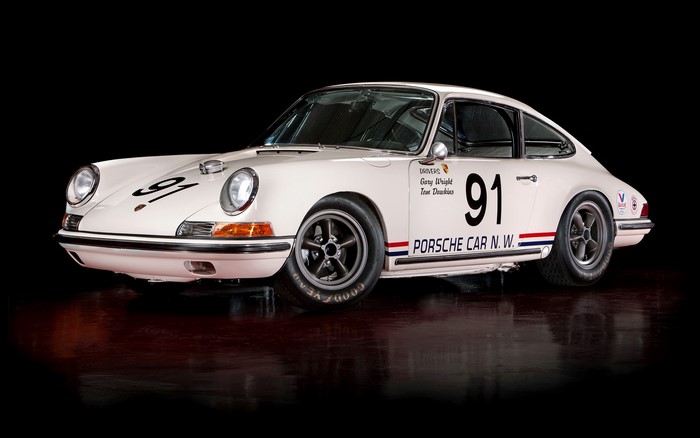 White Porsche 911 Race Car with Number 91