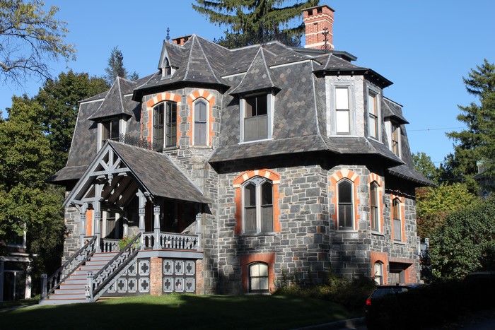 Stone Mansion with Mansard Roof in New York City