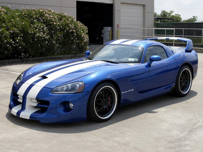 Blue Hennessey Viper with White Stripes