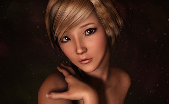 Close-up of a young woman's face