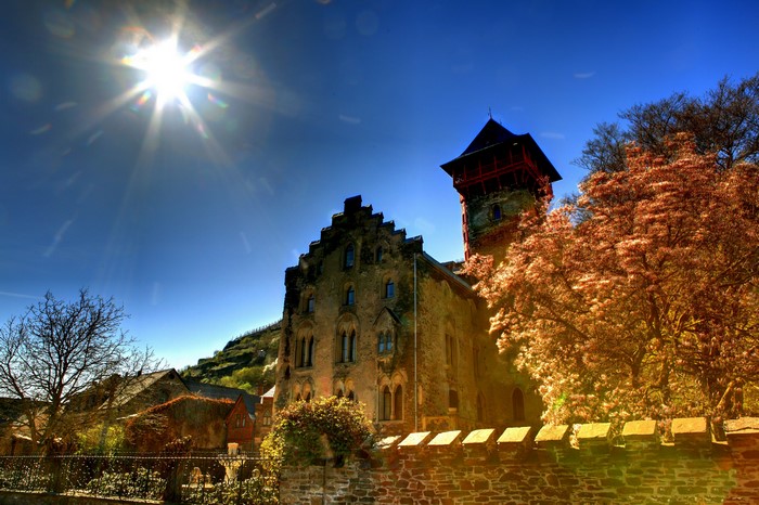 4K HDR Castle in Germany with Sun Rays