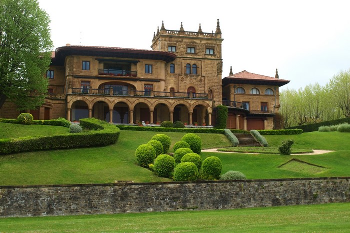 Lezama-Leguizamon Palace in Getxo, Spain with landscaped gardens