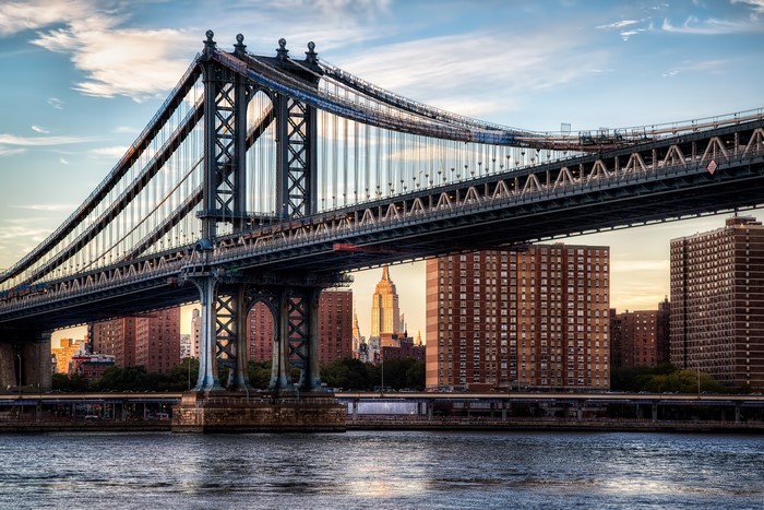 Manhattan Bridge and Empire State Building, New York City