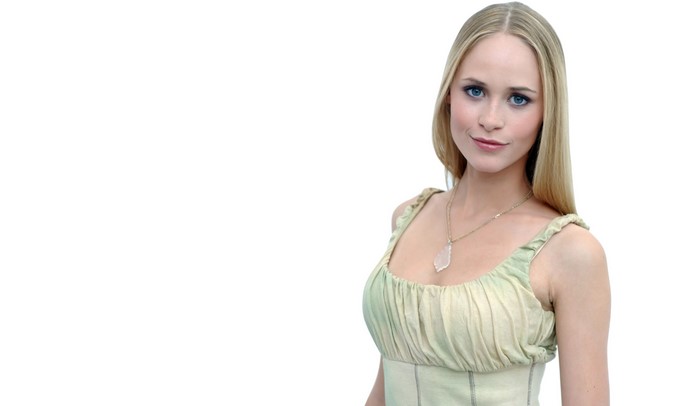 Blonde girl with a necklace