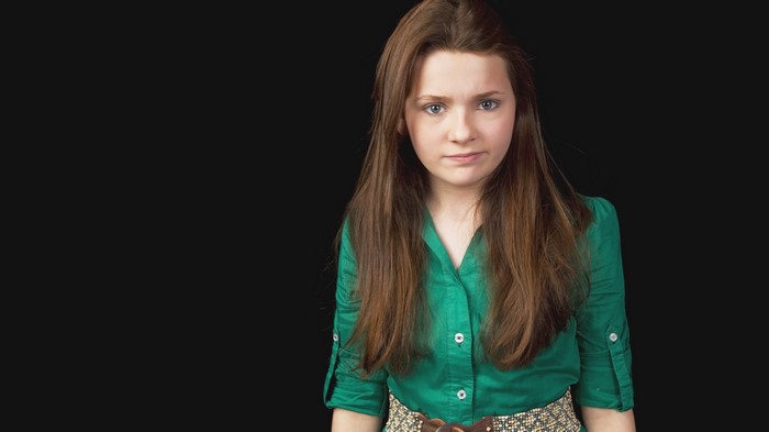 Brunette girl with brown hair