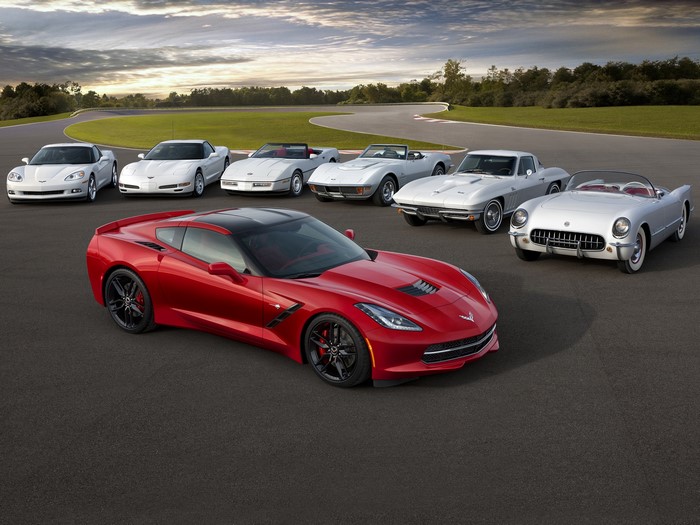 Chevrolet Corvettes on a Racetrack
