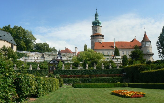 Castle with formal gardens in the Czech Republic