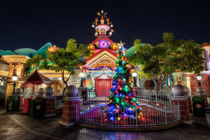 Toontown City Hall at Disneyland at Night