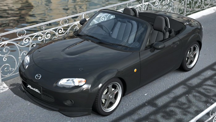 Black Mazda Roadster convertible car