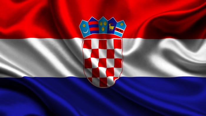 Croatia National Flag with Heraldic Shield