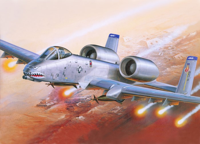 A-10 Thunderbolt II Fighter Jet Attack Painting