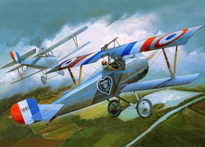 Nieuport 17 Airplanes in Flight