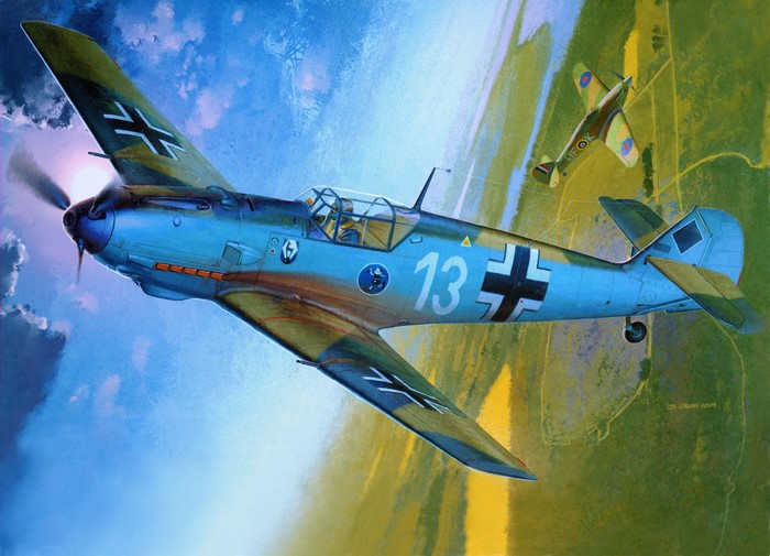 Bf-109 E-3 Airplane in Flight