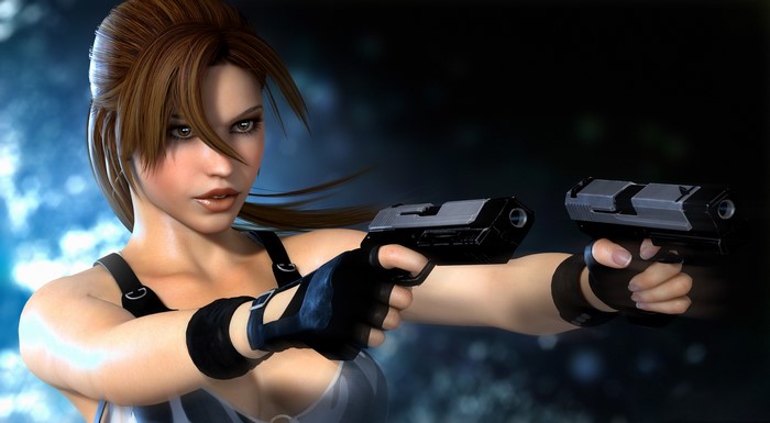 Lara Croft from Tomb Raider with Pistols