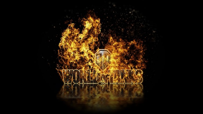 World of Tanks logo with fire