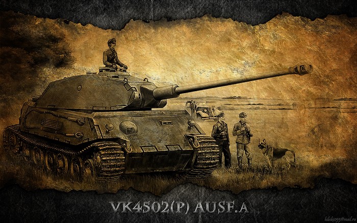VK4502(P) Ausf.A tank with crew and dog