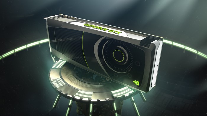 Nvidia GeForce GTX graphics card on display