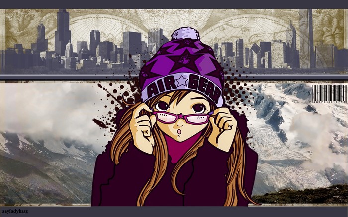Girl with glasses and beanie from Air Gear