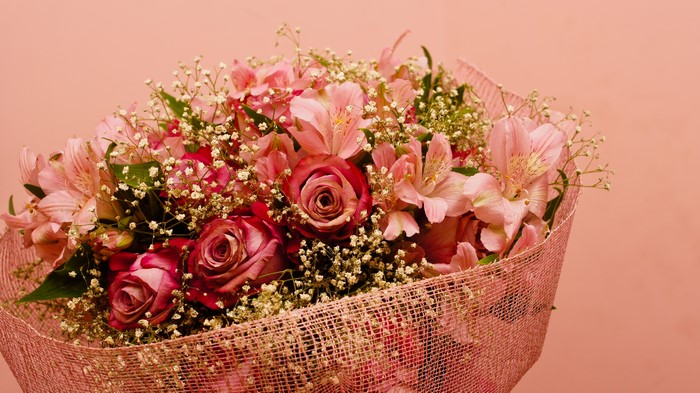 Bouquet of Roses and Alstroemerias