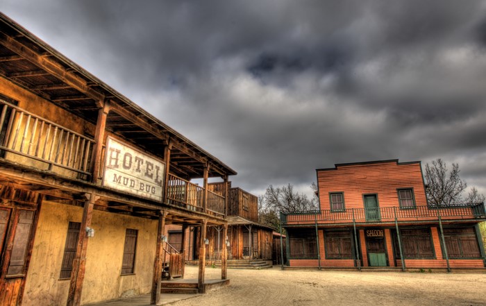 Old Western town with hotel and saloon