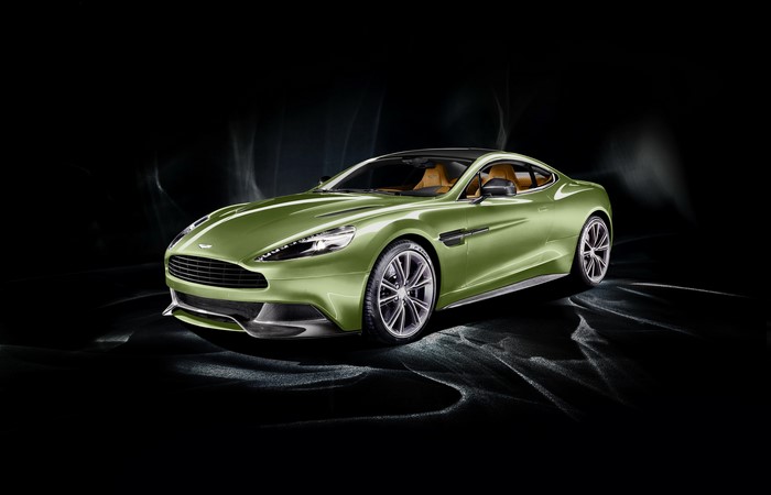 Green Aston Martin Vanquish 2012