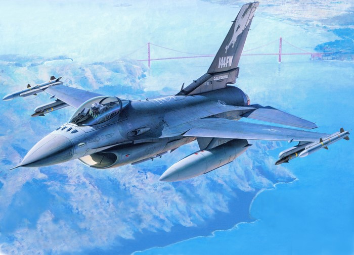F-16 Fighting Falcon over Golden Gate Bridge