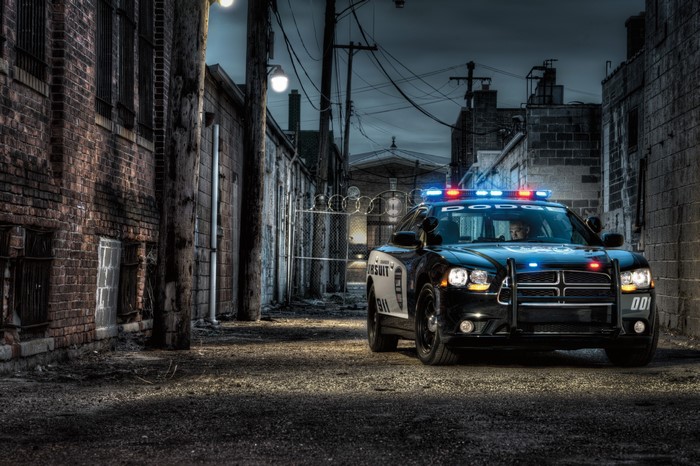 2012 Dodge Charger Pursuit Police Car at Night