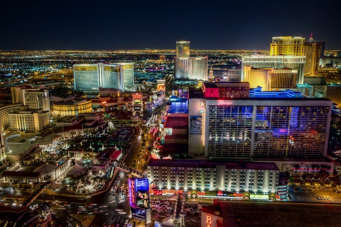 Las Vegas Strip at Night from Above