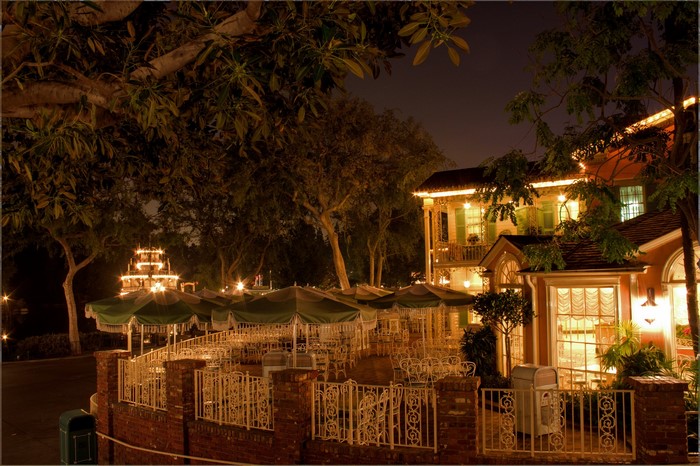 Disneyland Cafe at Night in California