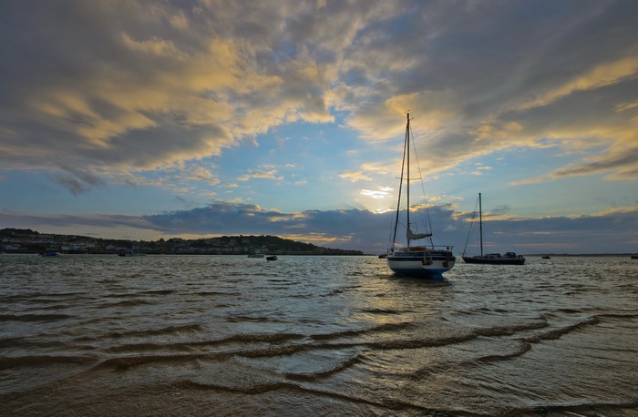 Sailboats on the Torridge Estuary at Instow, England