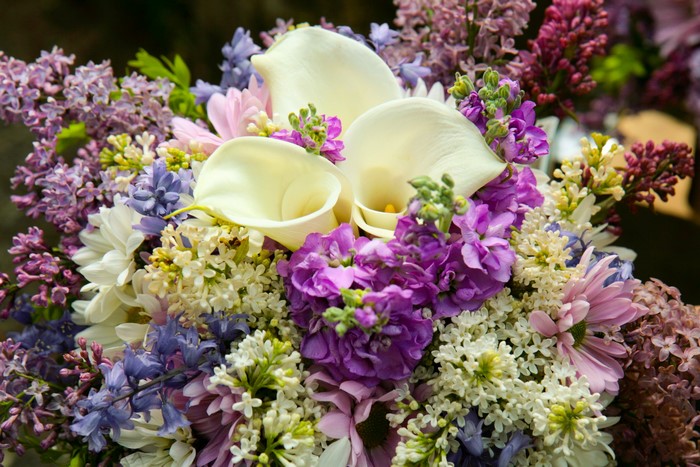 Bouquet of Calla Lilies and Lilacs