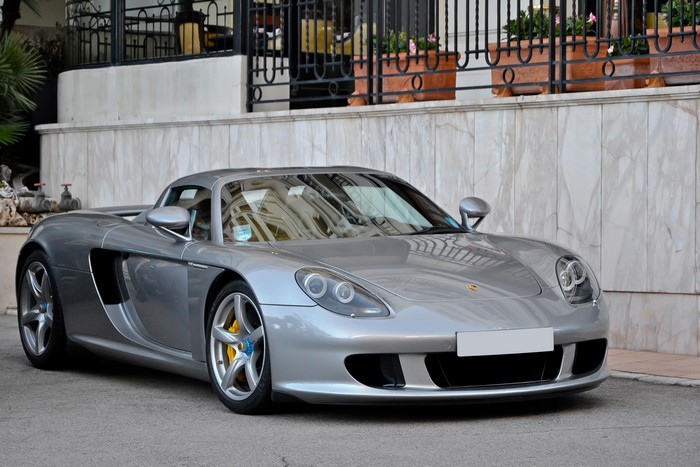 Porsche Carrera GT Silver Sports Car