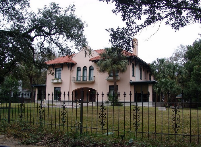 Pink Mediterranean Revival Mansion in USA