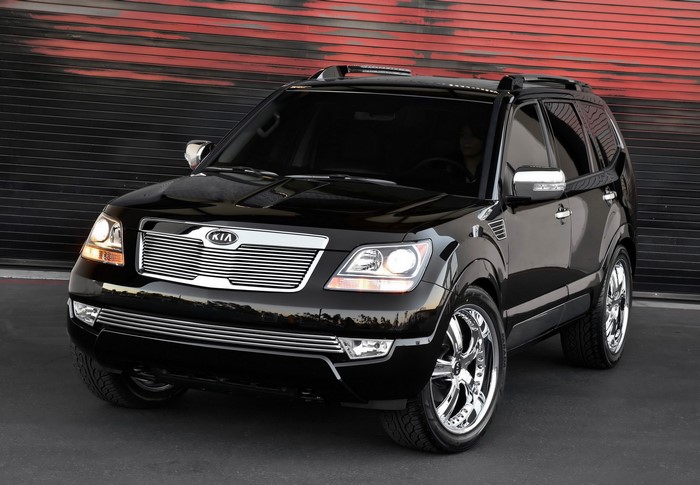 Black Kia Borrego Limited SUV