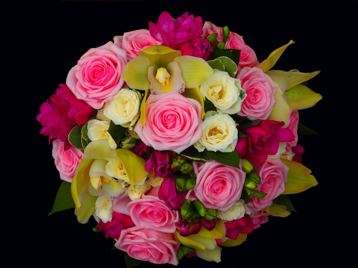 Pink and Yellow Flower Bouquet