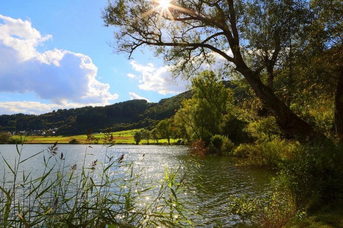 Lake and hills in Merfeld, Germany