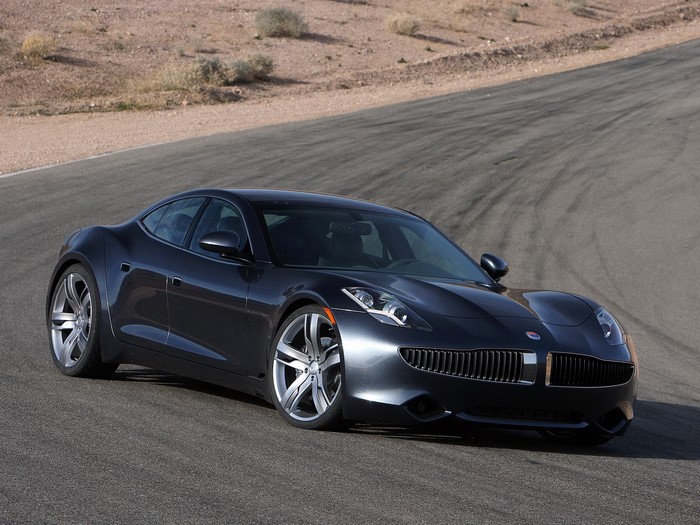 2009 Fisker Karma on a Racetrack