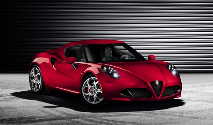 Red Alfa Romeo 4C sports car