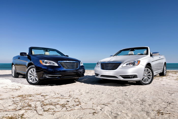 Two Chrysler 200 Convertibles on a Beach