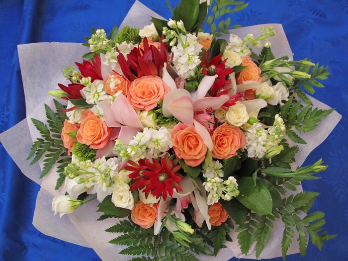Bouquet of Roses and Orchids