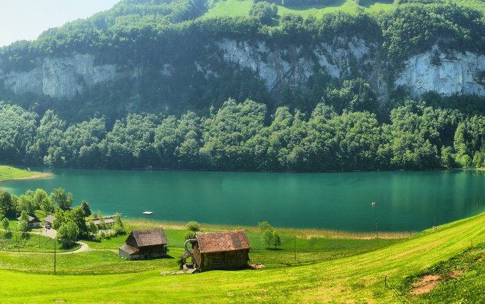 Lake and Mountains in Switzerland