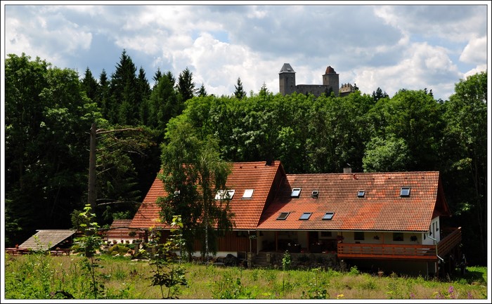 Houses and castle in the Czech Republic